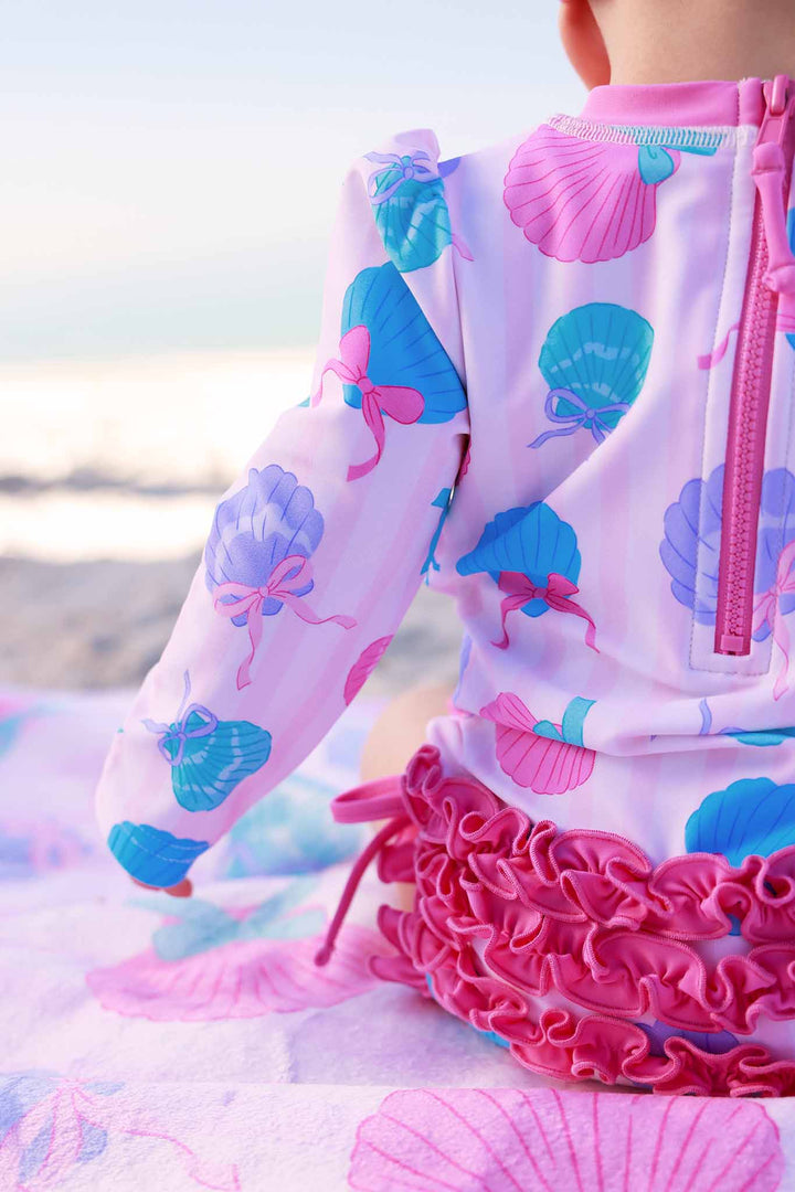 Seaside Sweetie Rash Guard Swimsuit  - Caden Lane -