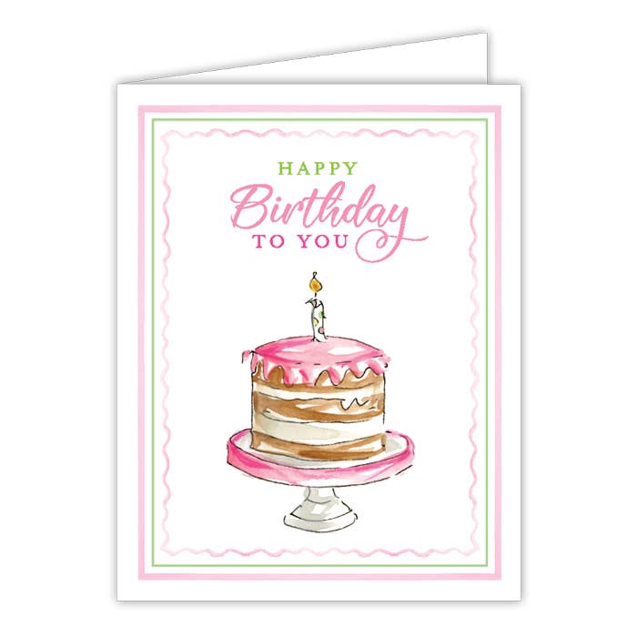 Pink Happy Birthday Greeting Card