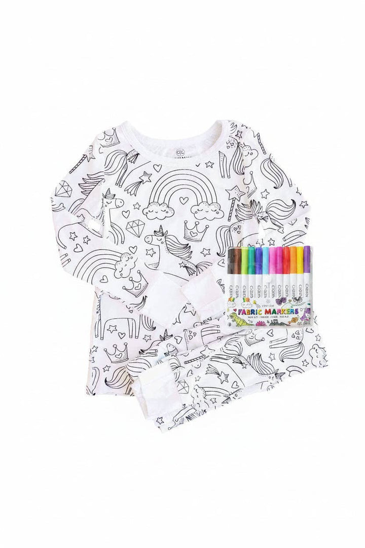 Enchanted Unicorns Colorable Pajamas - Caden Lane
