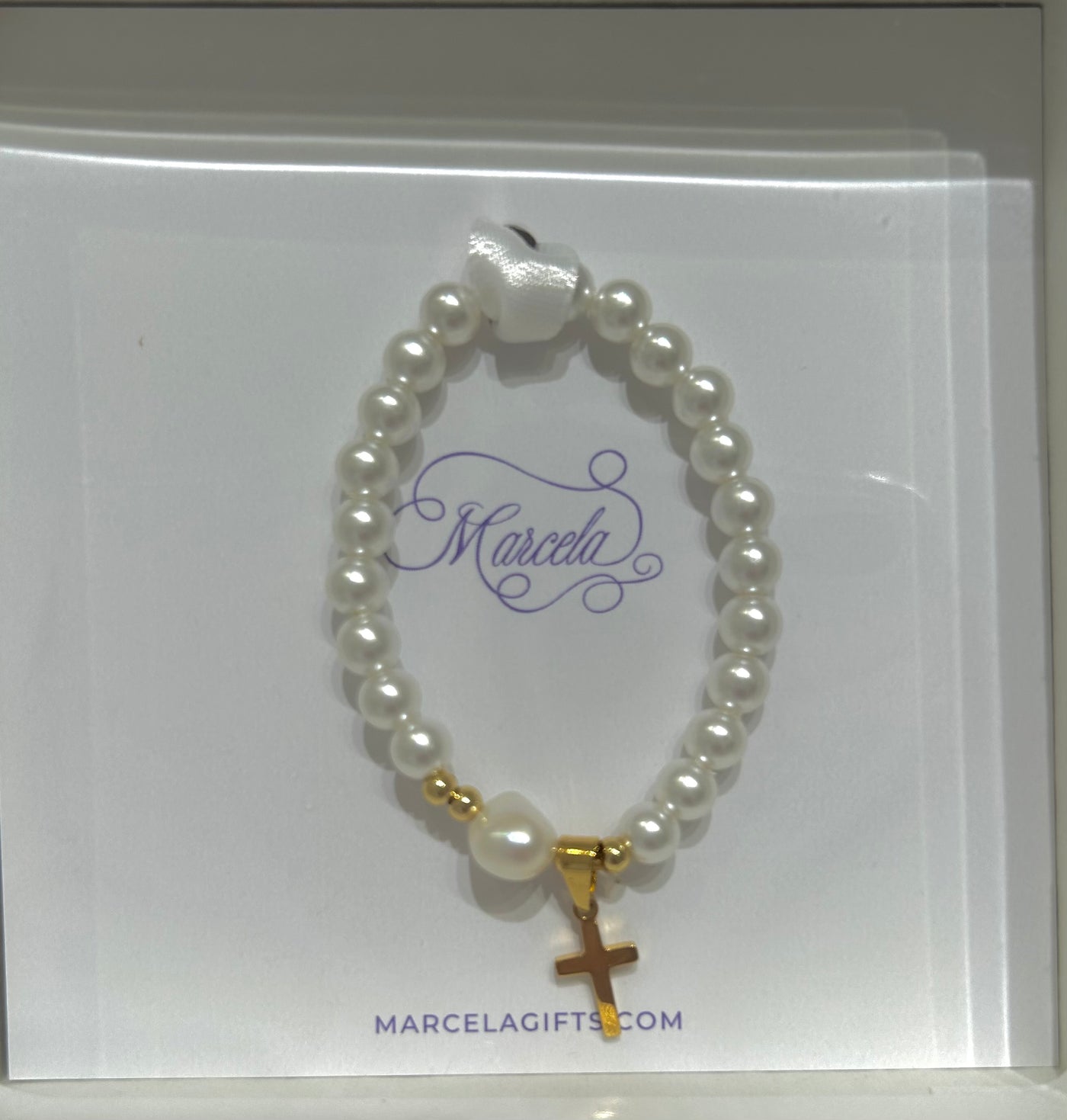 Water Pearl Bracelet with Glass Beads - Marcela