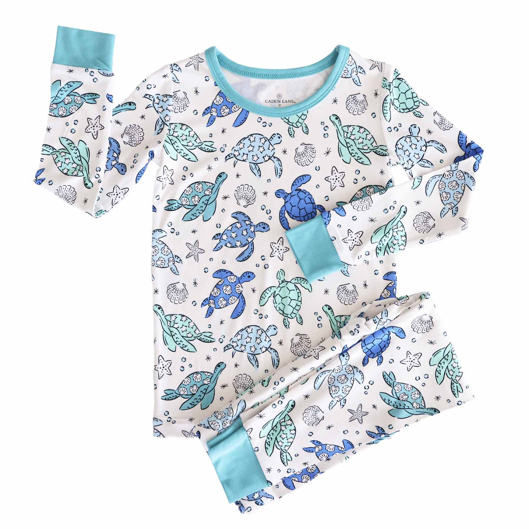 Sea Turtle Splash Pajama Set - Caden Lane