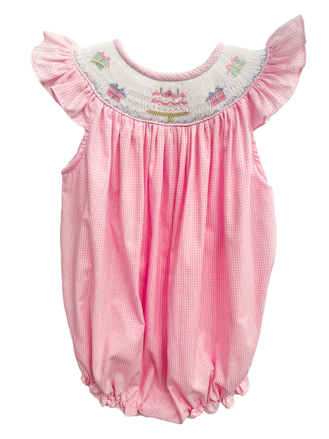 Girls Smocked Birthday Bubble - J. Bailey 24M