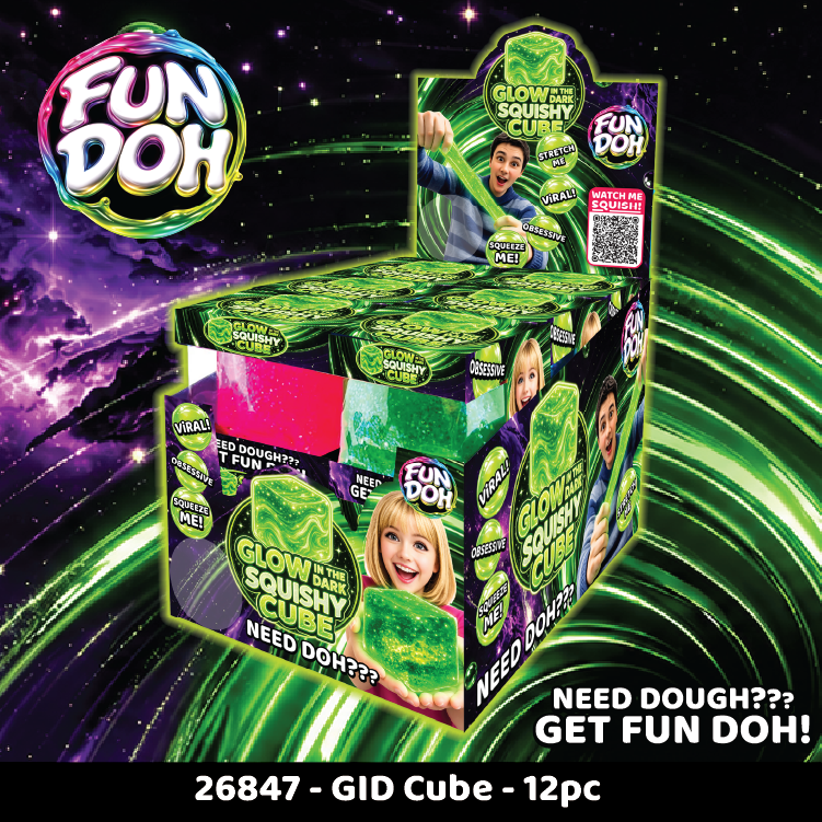 Glow in the Dark Squishy Sparkle Cube