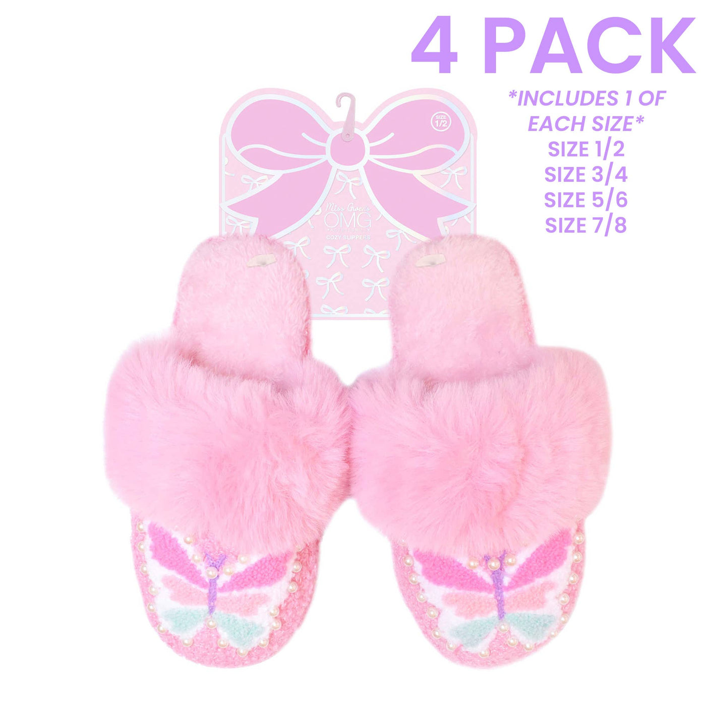Pink Butterfly Slippers - OMG Accessories