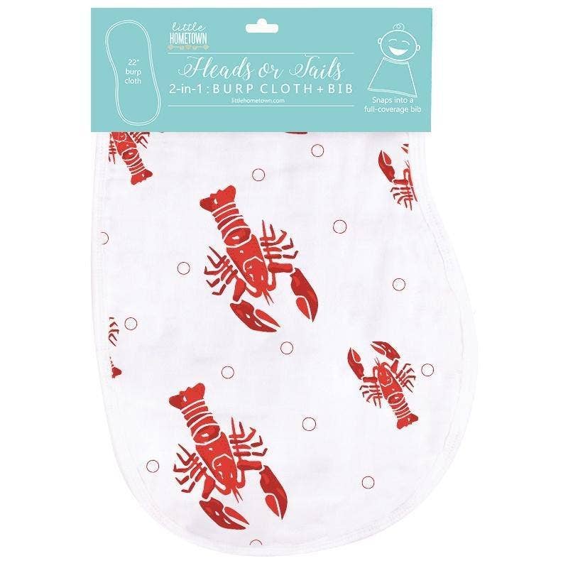 Crawfish 2 in 1 Burp Cloth & Bib - Little Hometown