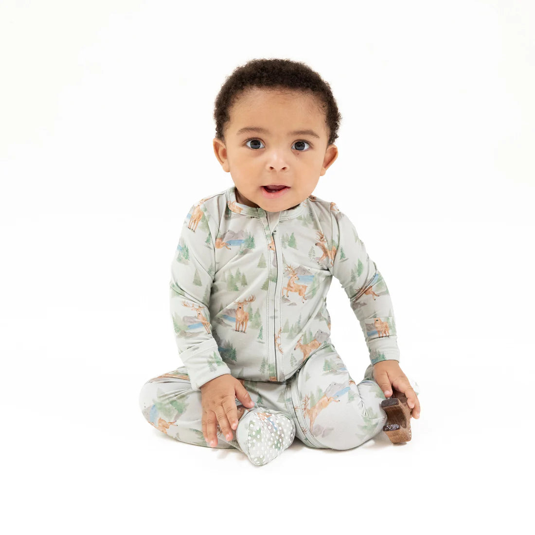 Boys Buck Bamboo Footie - Angel Dear