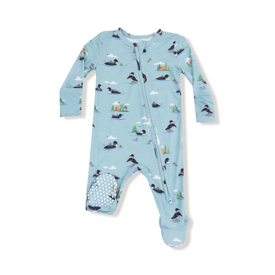 Loon Diving Bird (Bamboo) 2 Way Zipper Footie - Angel Dear
