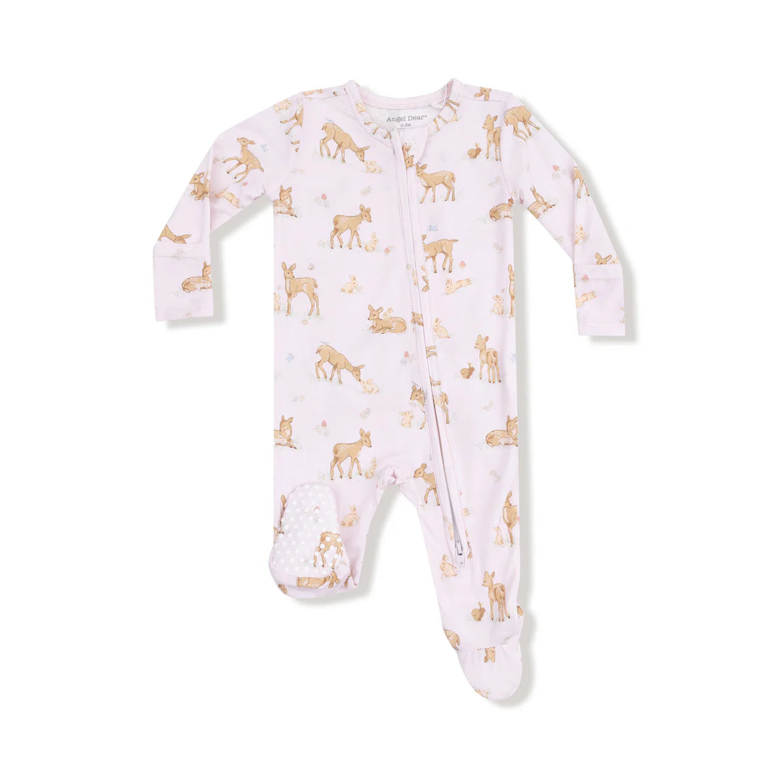 Little Fawn Pink Bamboo Ruffle Footie - Angel Dear
