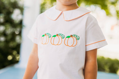 Proper Pumpkins Embroidered Short Set - Posh Pickle