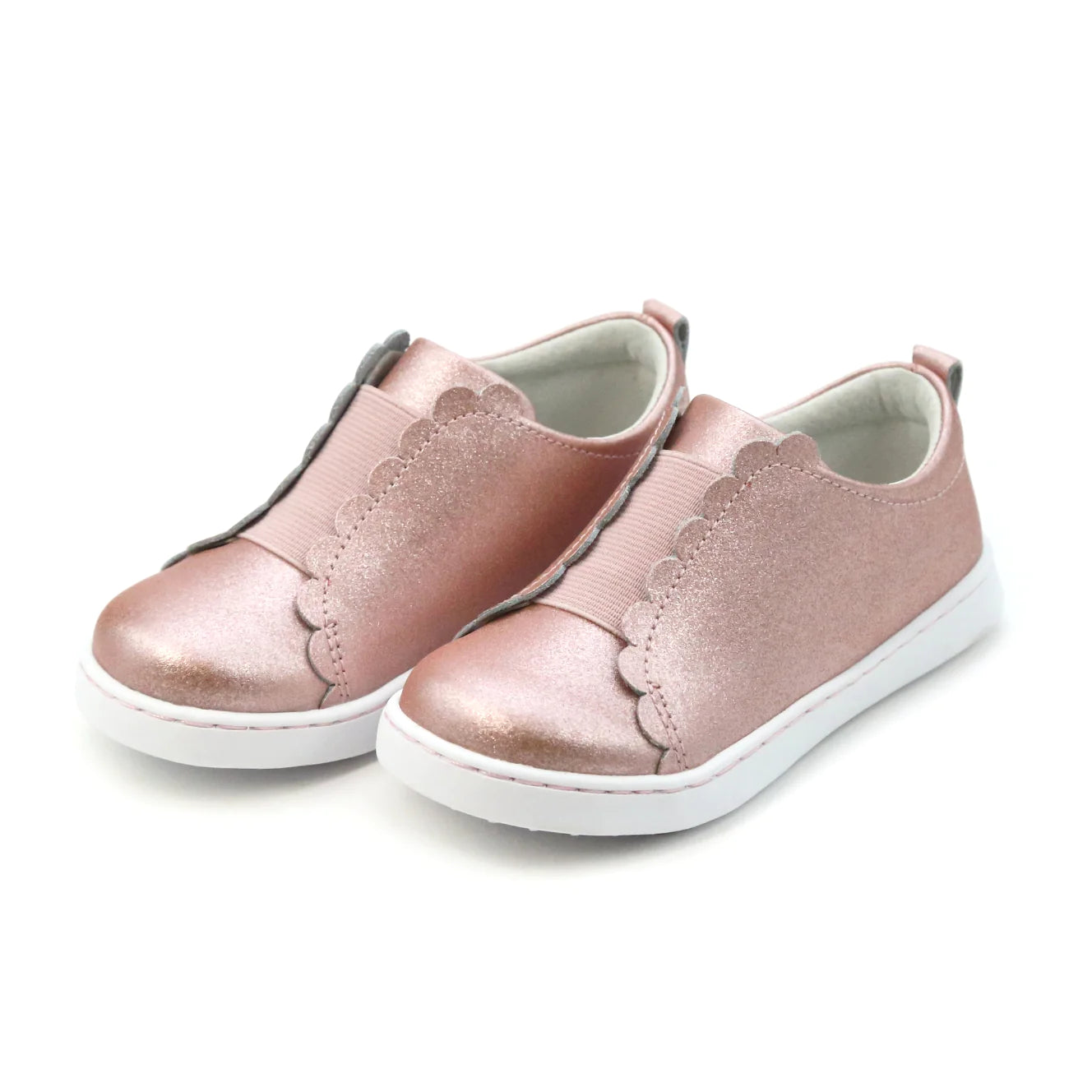 L'Amour Scalloped Phoebe Slip-on Sneaker - White or Pink Glitter