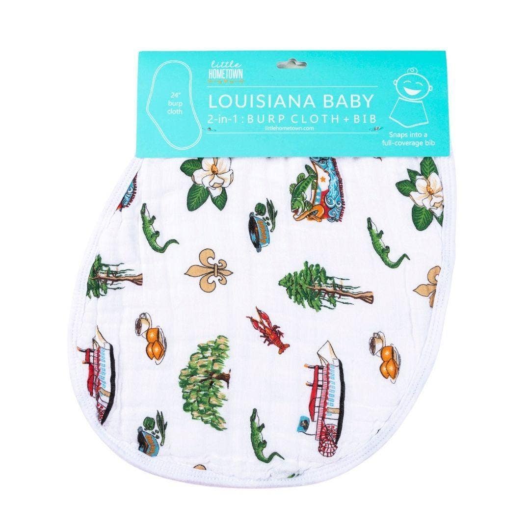 Louisiana 2 in 1 Burp Cloth/Bib - Little Hometown