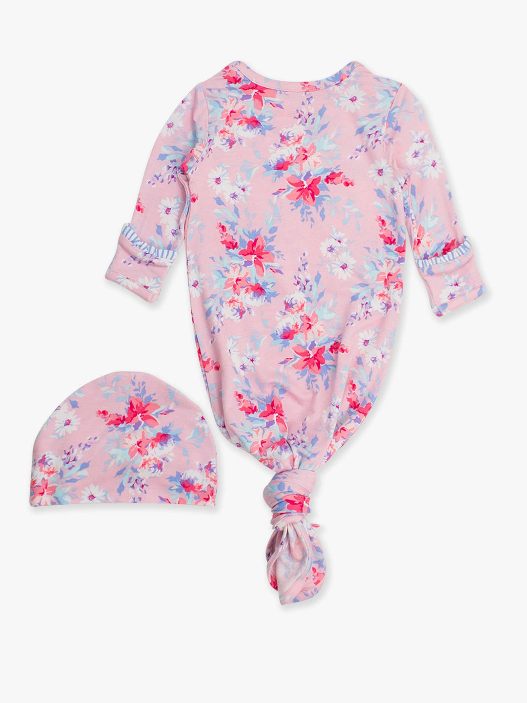 Pretty in Pink Floral Ruffle Gown & Hat Set - RuffleButts