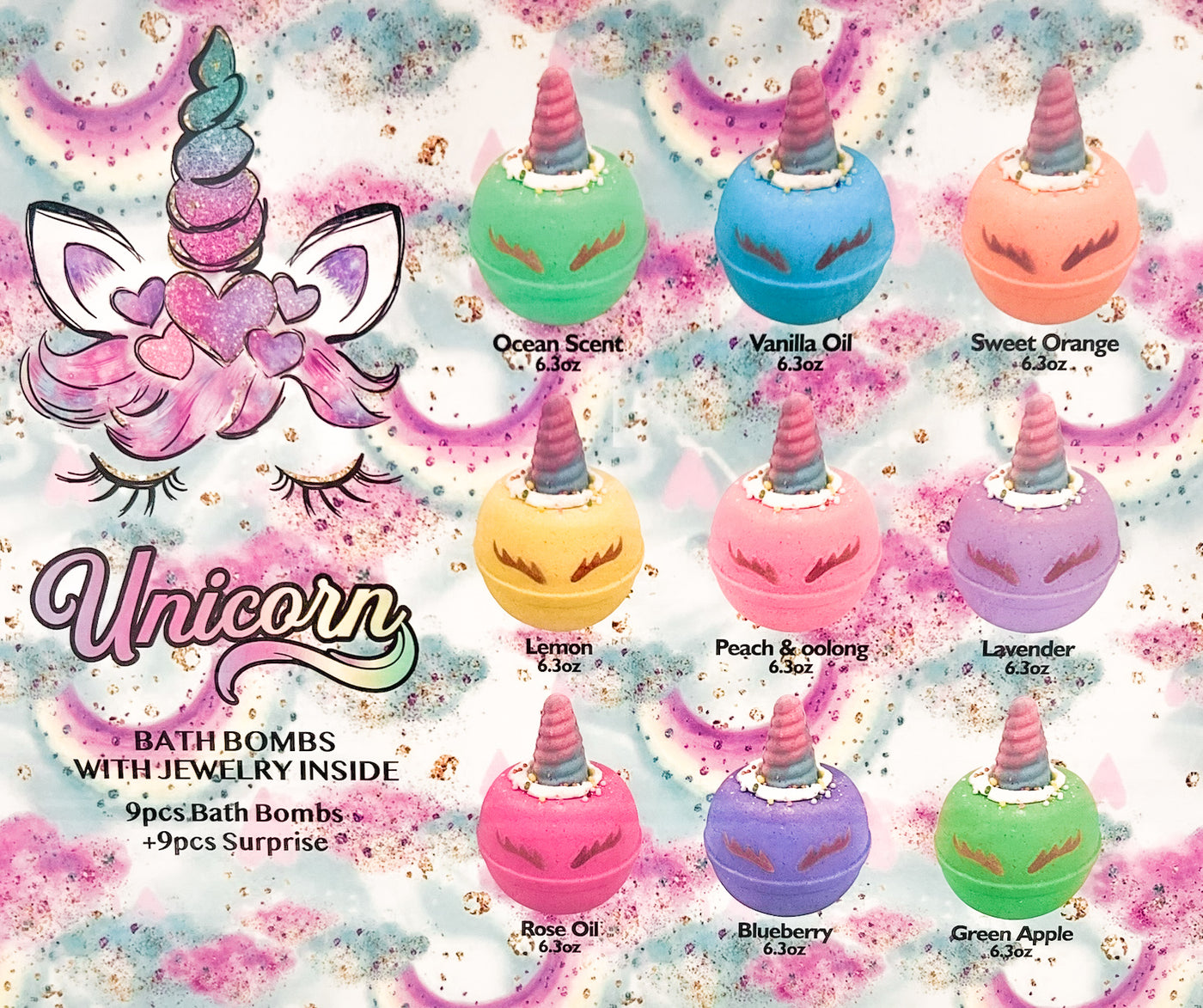 Unicorn Bath Bombs w/ Jewelry Inside!