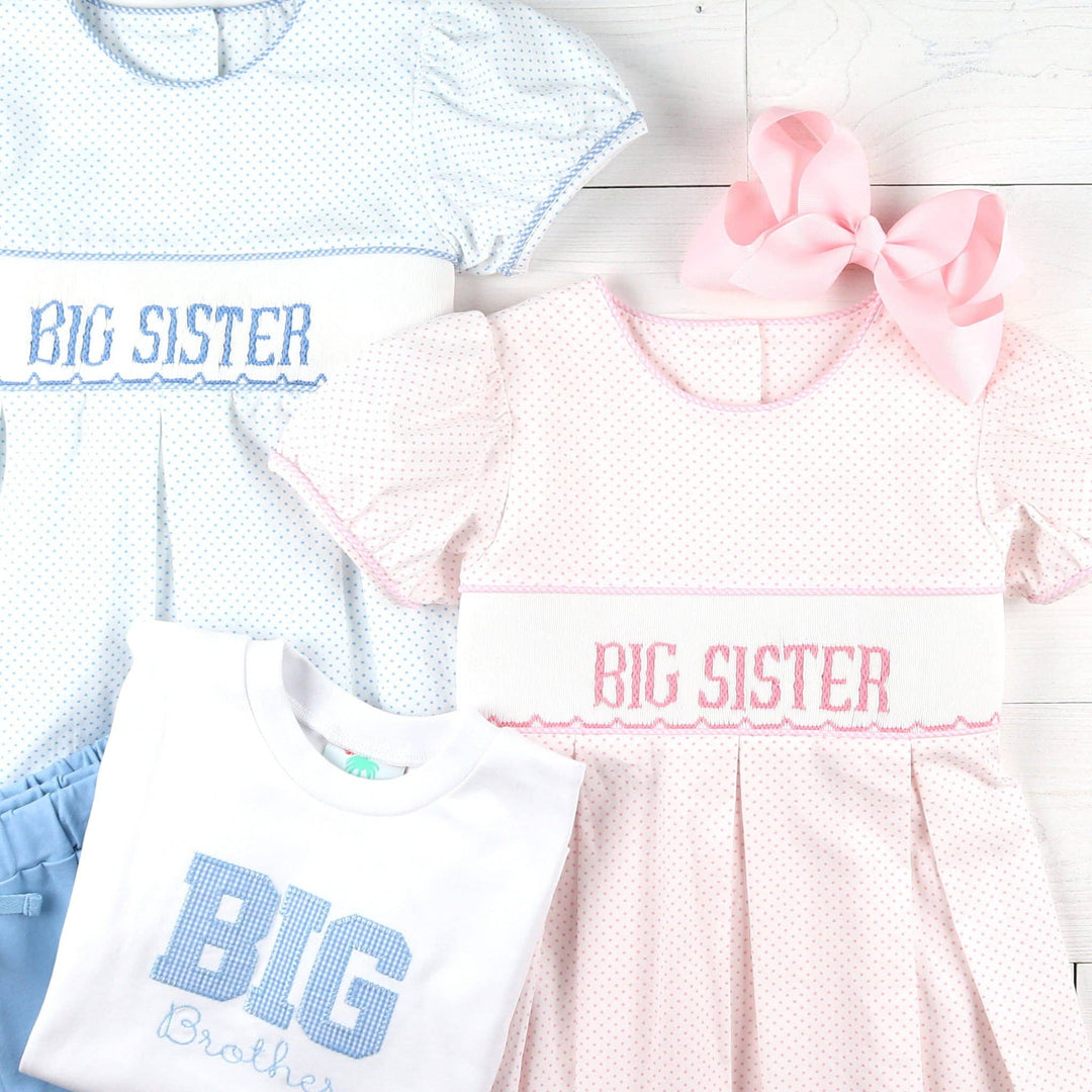 Smocked Pink Big Sister Dress - Shrimp & Grits Kids
