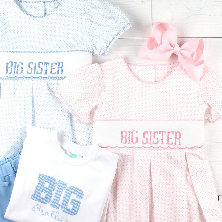 Smocked Pink Big Sister Dress - Shrimp & Grits Kids