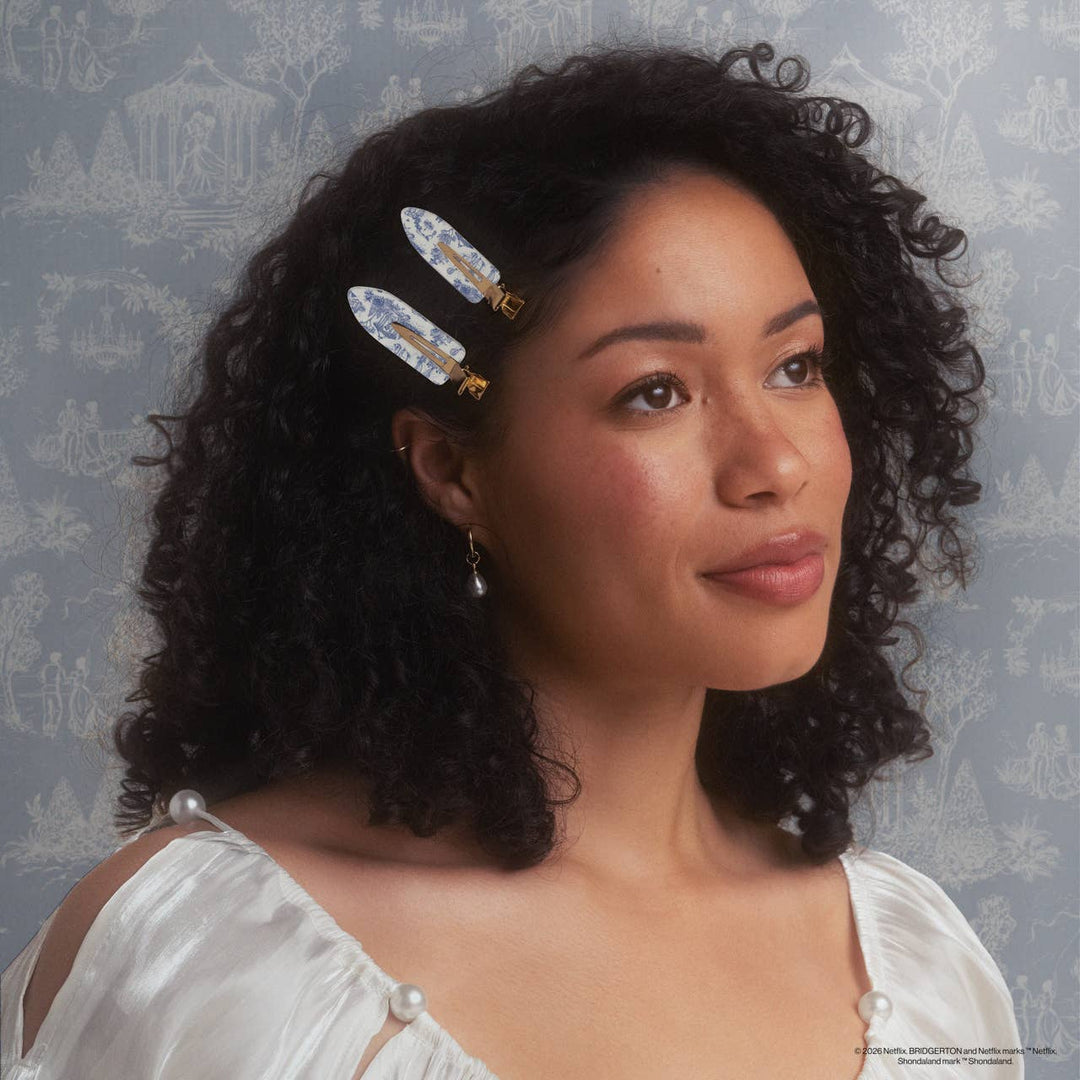 KITSCH - Bridgerton x Kitsch Creaseless Clips in Toile in Bloom
