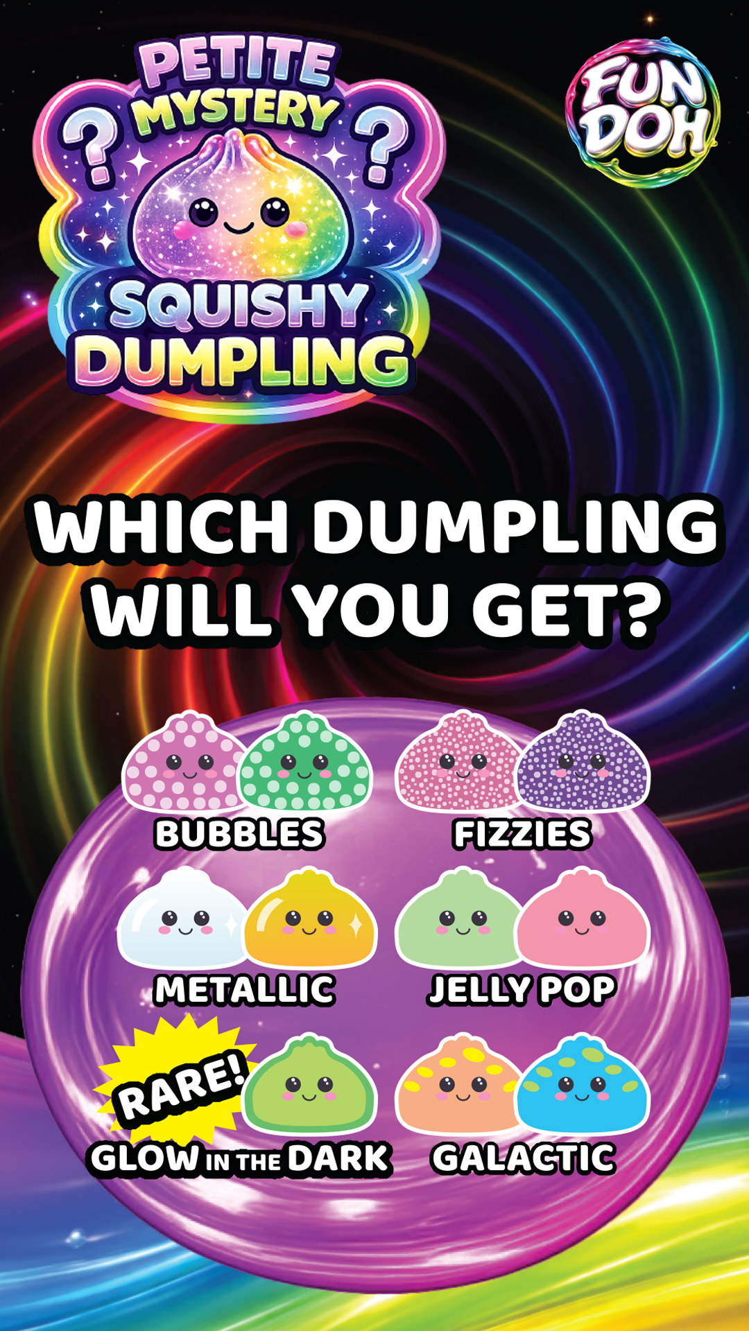 Glitter Mystery Mini 2.5" Dumpling Squishy