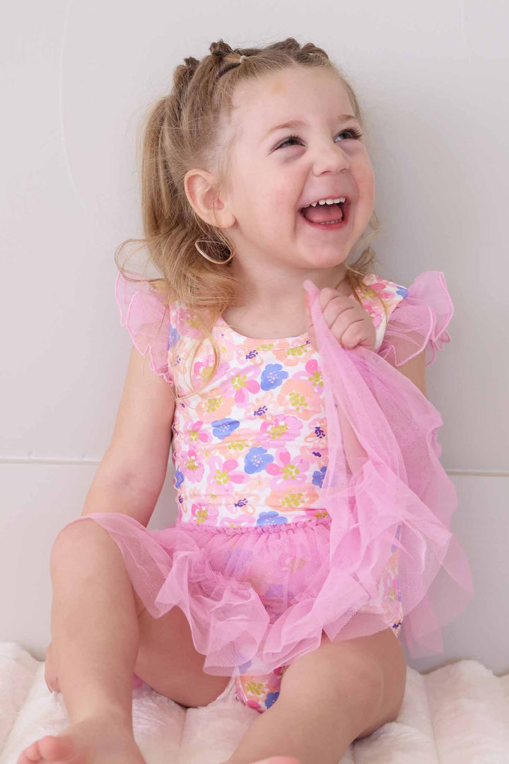 Pink Ruffle Skirt Dance Leotard - Caden Lane