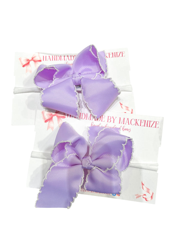 Lavender Headband Bow 4"