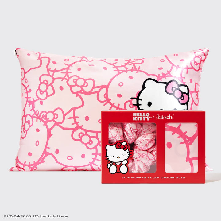 Hello Kitty x Kitsch Satin Pillowcase & Pillow Scrunchie Set - kitsch