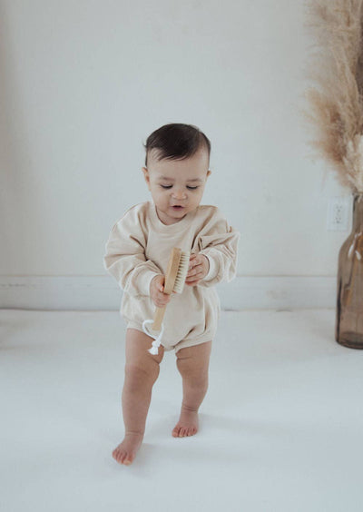 Sweater Bubble Romper | Cream