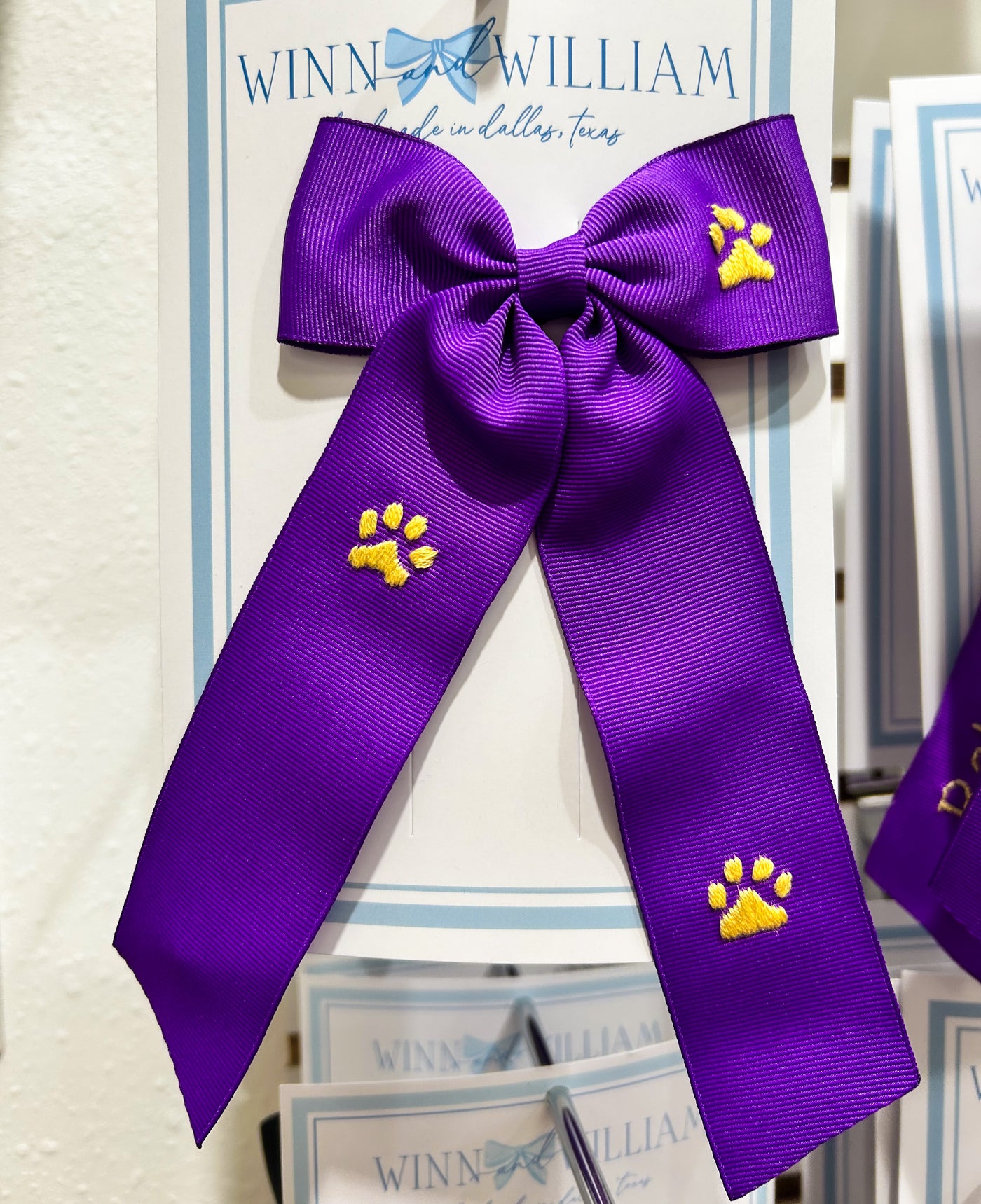 Paw Print Ribbon Hair Bow - Winn and William