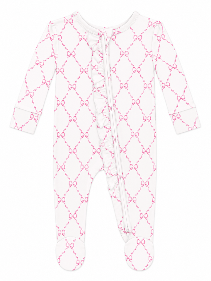 Bow Trellis Zip Pajama - Weisinger Bamboo