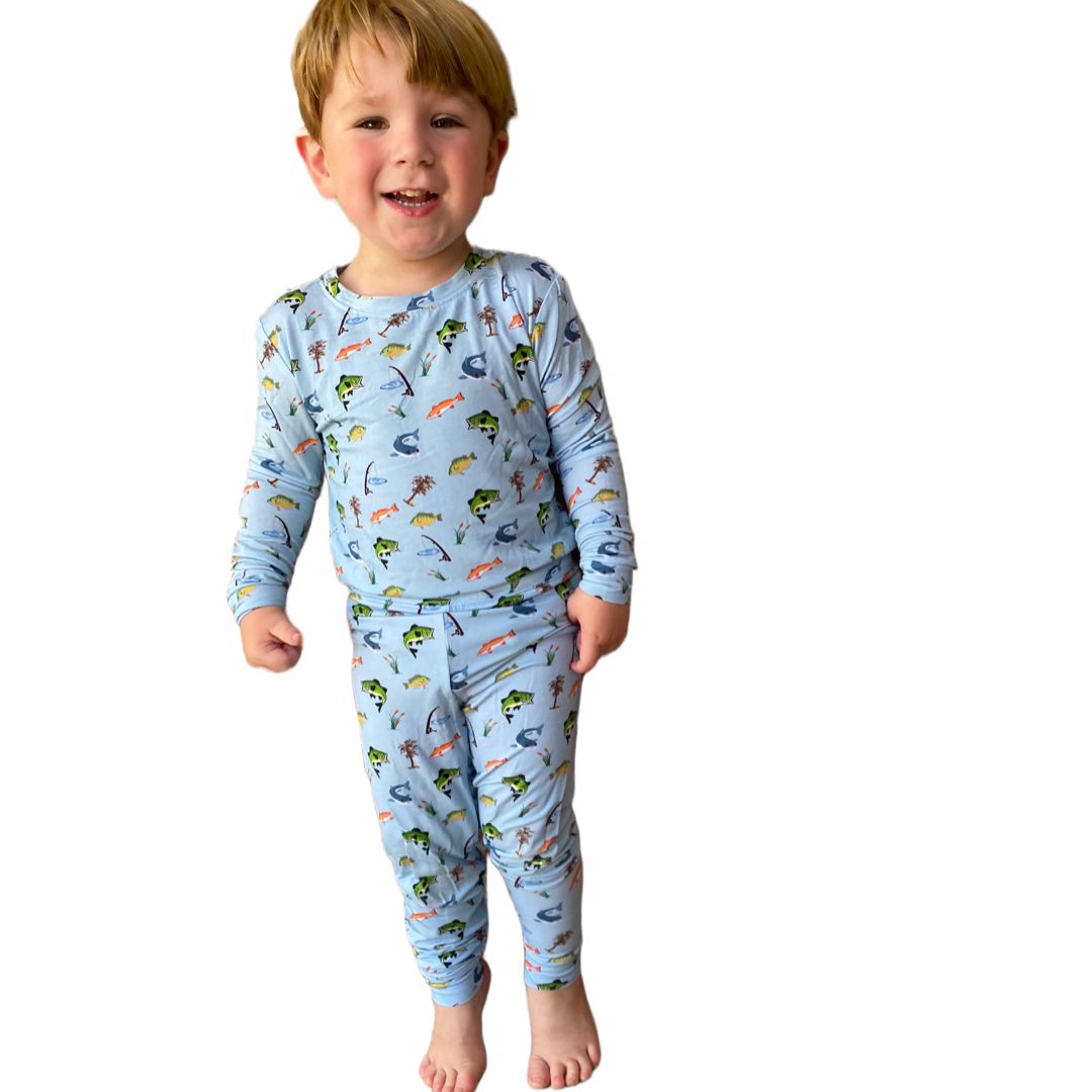 Southern Fishing Bamboo Pajama Set - My Hometown Baby