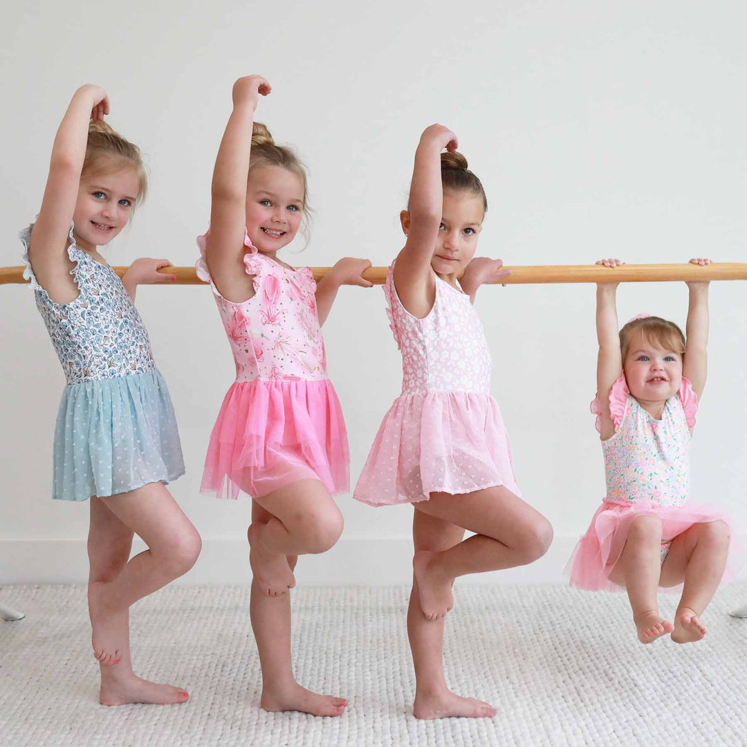 Blue Ballerina Blossoms Leotard - Caden Lane