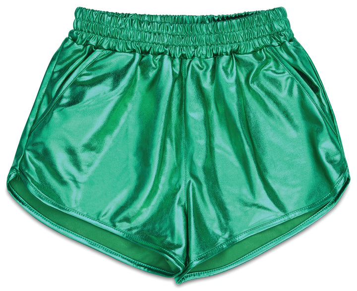 Green Metallic Shorts