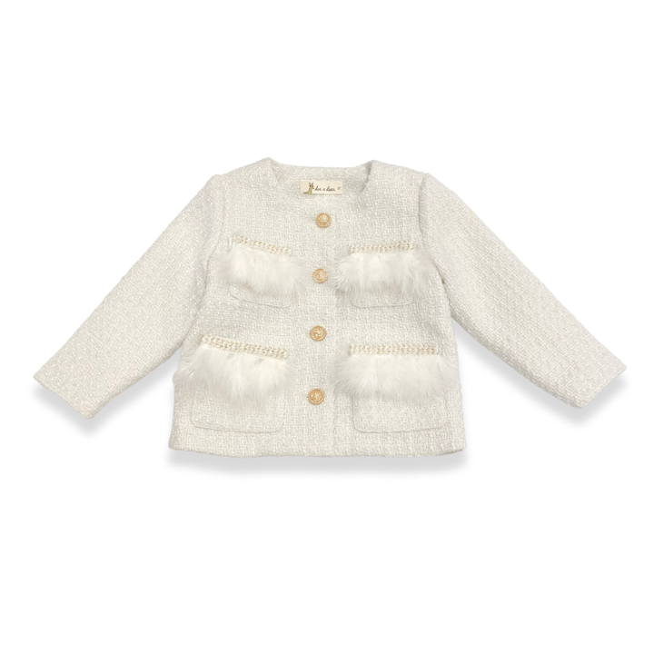 Feather Trim Tweed Dress & Jacket - Doe a Dear
