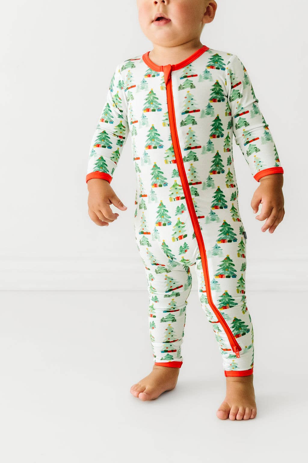 Macaron + Me Bamboo Christmas Tree Forest Romper - 9/12M