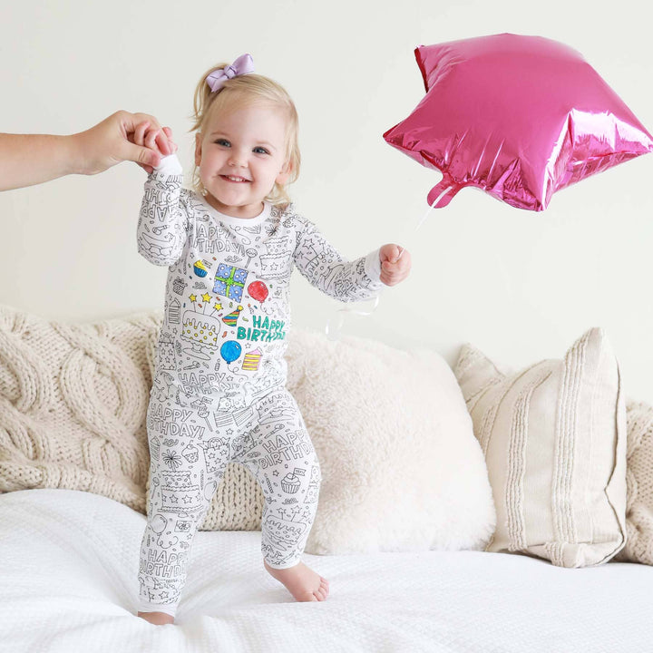 Colorable Birthday Pajama Set - Caden Lane