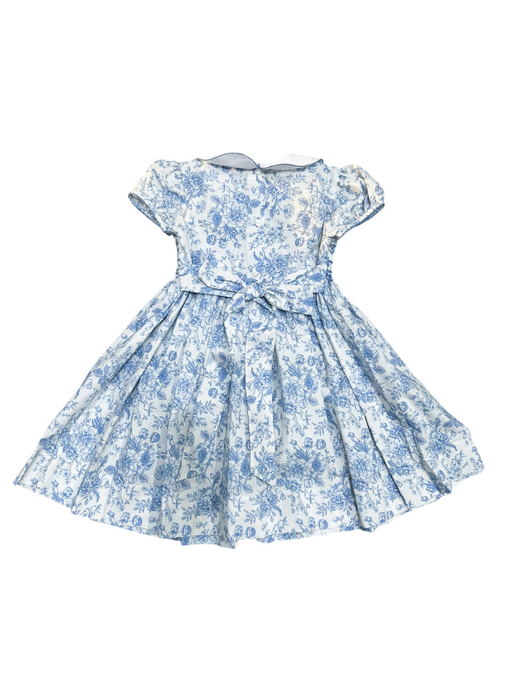Blue Toile Smocked Dress - Lulu Bebe