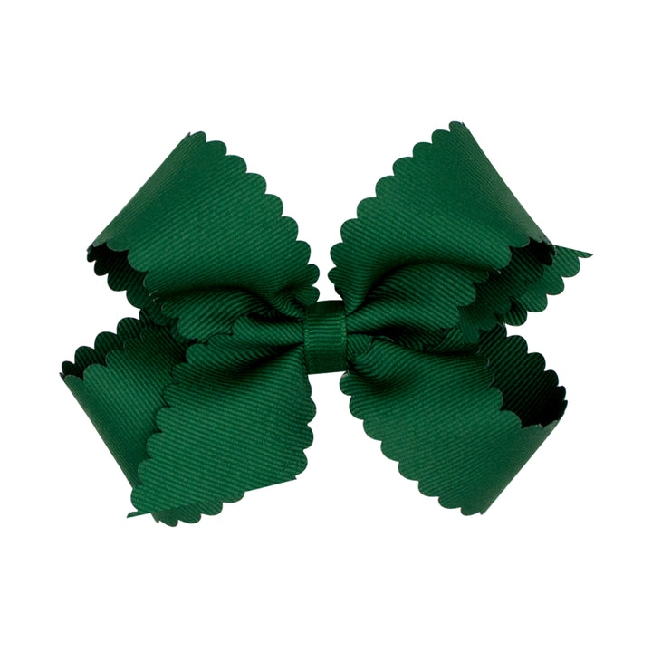 Medium Grosgrain Hair Bow with Scalloped Edge - Wee Ones