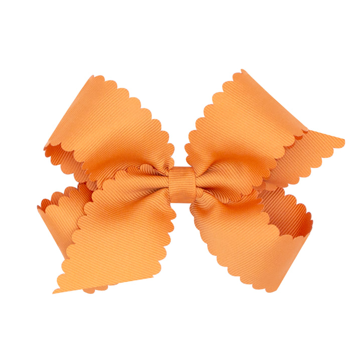 Medium Grosgrain Hair Bow with Scalloped Edge - Wee Ones
