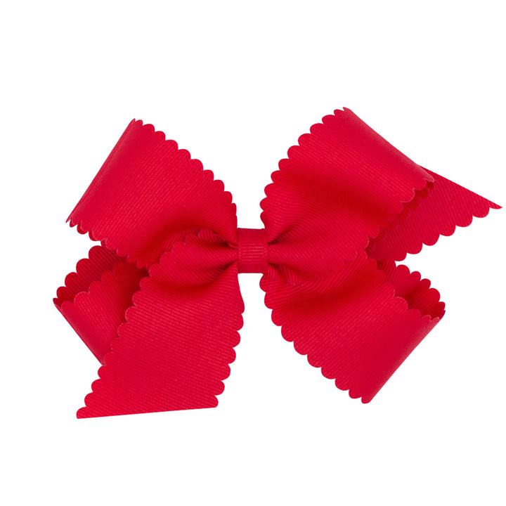 Medium Grosgrain Hair Bow with Scalloped Edge - Wee Ones