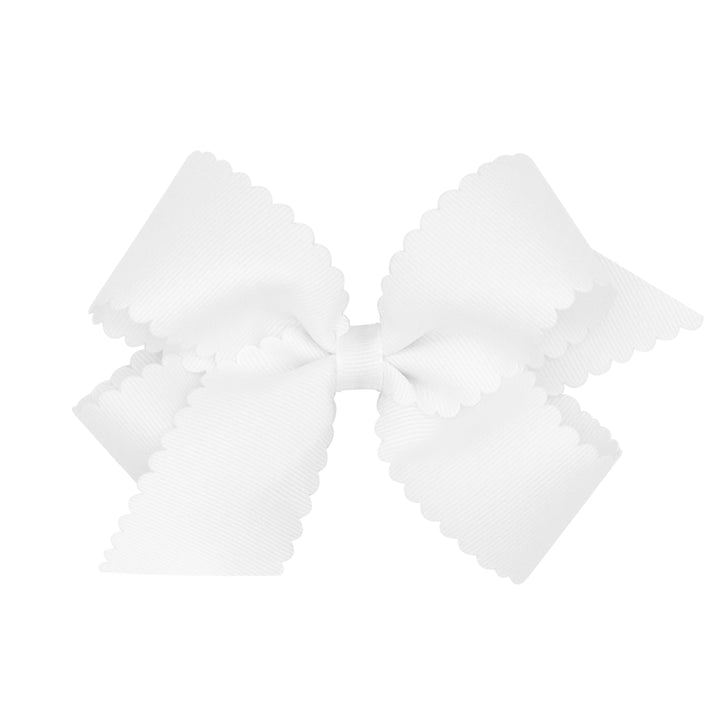 Medium Grosgrain Hair Bow with Scalloped Edge - Wee Ones