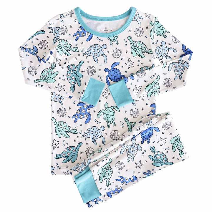 Sea Turtle Splash Pajama Set - Caden Lane