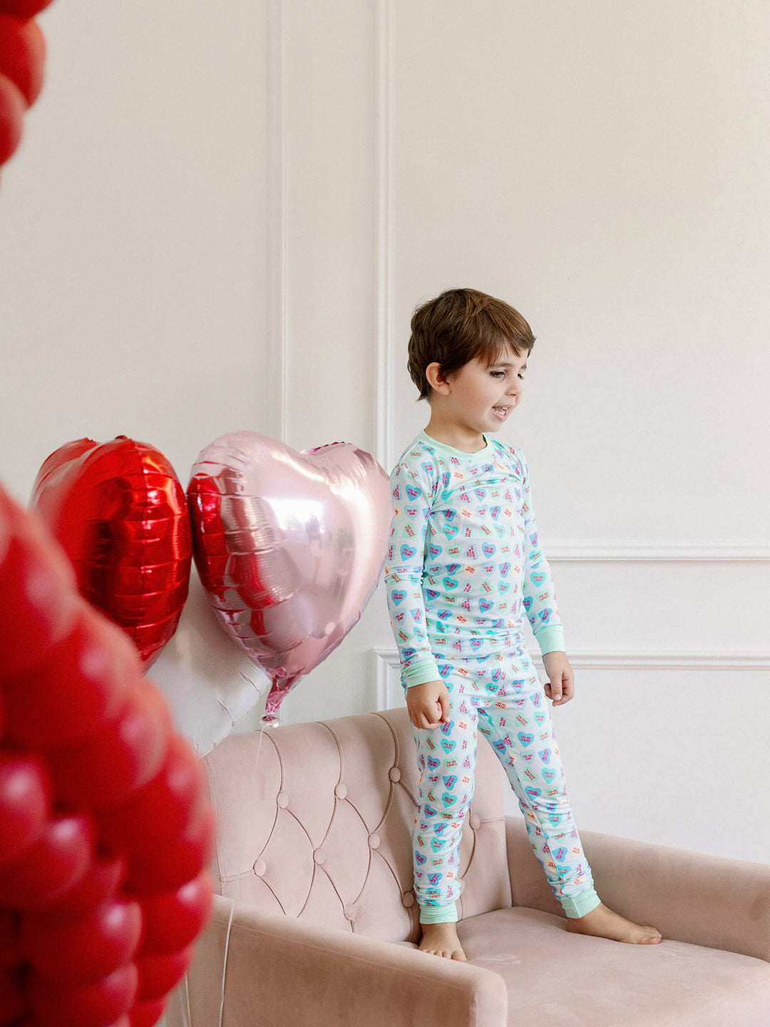 Boys Convo Hearts Bamboo Pajamas - Poppy Kids Co.