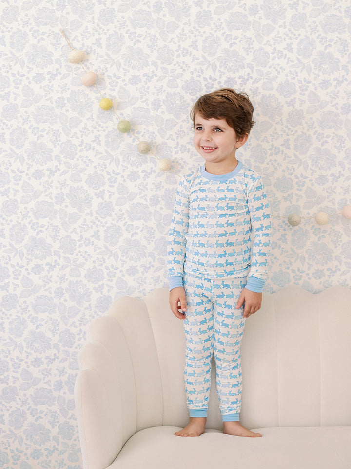 Blue Bunny Bamboo Pajama Set - Poppy Kids Co.