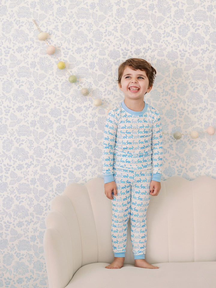 Blue Bunny Bamboo Pajama Set - Poppy Kids Co.