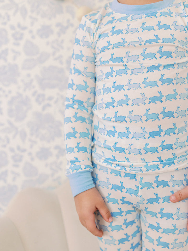 Blue Bunny Bamboo Pajama Set - Poppy Kids Co.