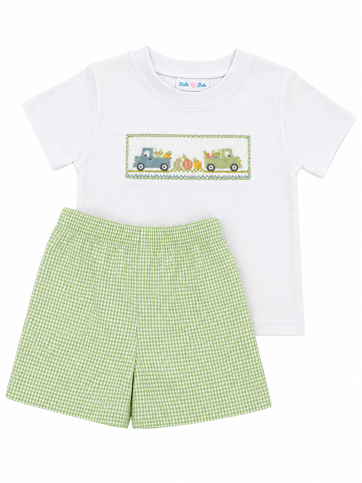 Boys Smocked Pumpkin Collection - Lulu Bebe