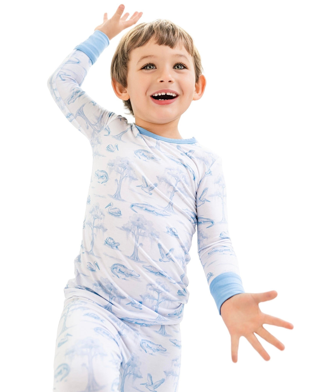 Blue Bayou Toile Bamboo Pajama Set - Pearls & Pelicans