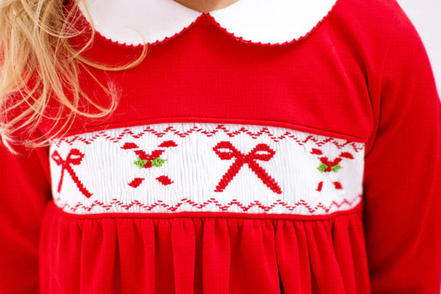 Maddie & Connor Candy Cane Smocked Dress - 6