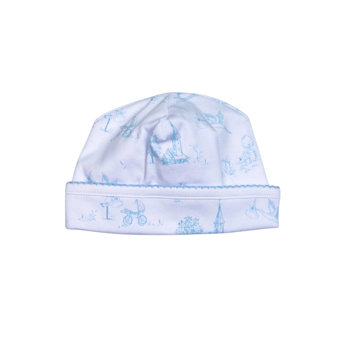 Blue Toile Pima Footie & Hat Set - Baby Loren