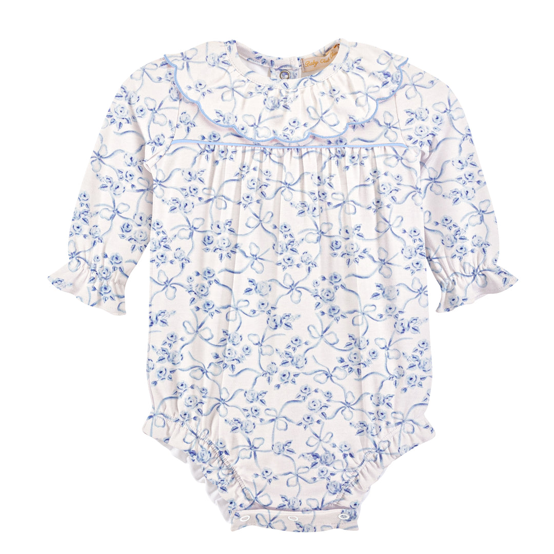 Blue Romantic Toile Pima Bubble - Baby Club Chic