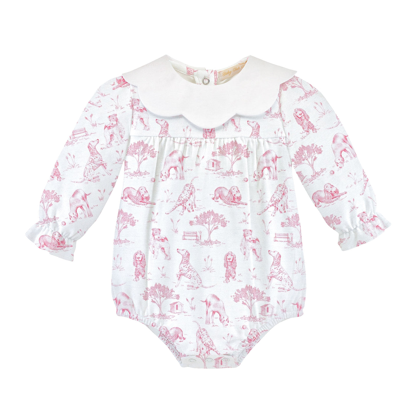Pink Barking Bliss Scalloped Bubble - Baby Club Chic