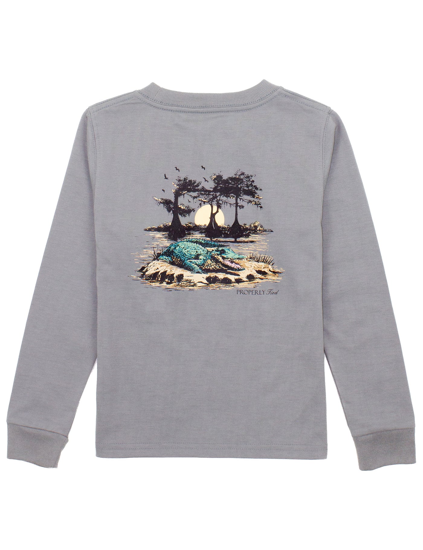 Boys Bayou Gator L/S Tee - Properly Tied
